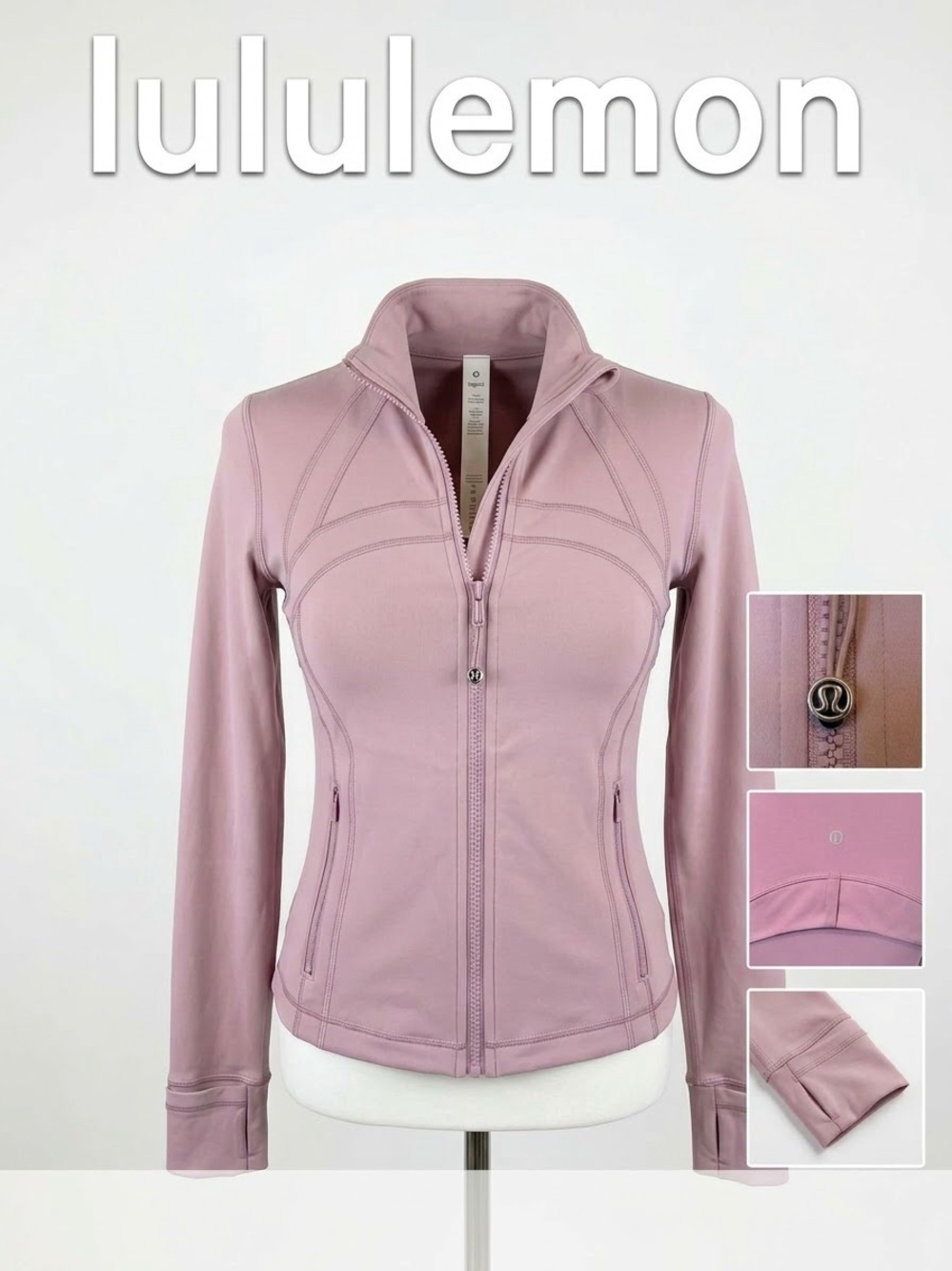 lululemon athletica Fitted Zip Jacket - Dusty Mauve Sz 6